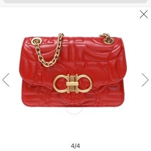 Salvatore ferragamo red quilted flap bag.